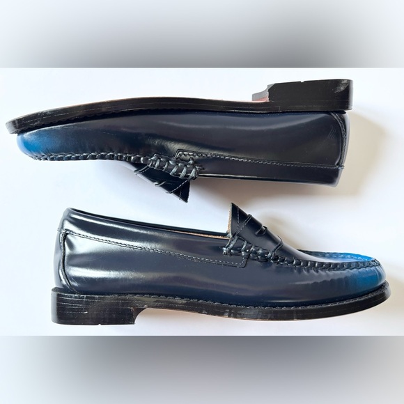 Bass Weejuns Blue Whitney Ombré Leather Slip On Penny Loafers - Picture 7 of 11